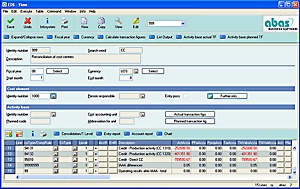 Screenshot Cost accounting